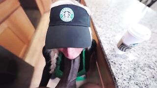 Busty barista gets fucked hard by a huge dick