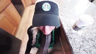 Busty barista gets fucked hard by a huge dick