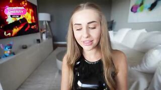 Girl fully immersed in the process of pleasure
