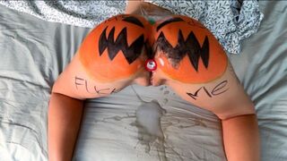 A slut was fucked hard in a rough Halloween session