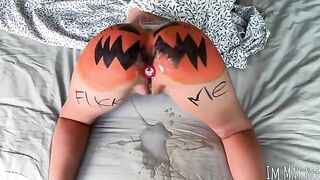 A slut was fucked hard in a rough Halloween session