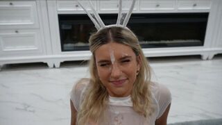 Halloween makeup for a young girl, with a hot college guy finishing with a sticky face