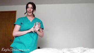 A nurse got splashed with cum on her face - that's what she wanted