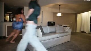 A girl with big boobs likes to have her tits squeezed and slapped