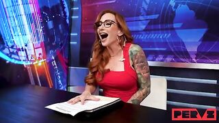 For sex, you can break the silence. A redhead in glasses is screaming