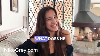 Girl with glowing skin from excitement, doing a sloppy blowjob