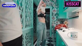 A beautiful girl is inside, full of passion and ready for action