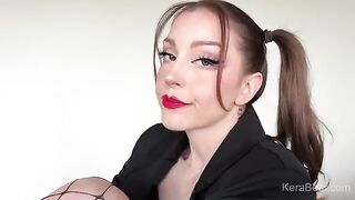 A girl in stockings almost broke the bed with her gorgeous booty