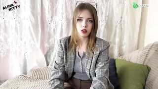A hot girl turned her face toward it and caught it all