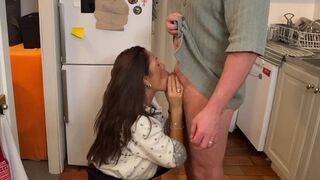 A wife can be a real whore in the kitchen during sex
