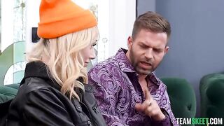 I sat the cute girl on my dick, and she moaned very loudly