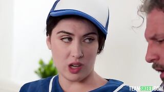 An old man fucks a young beauty in her tight, hot pussy