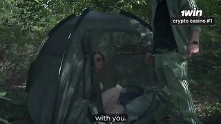 The stepson shared a tent with his stepmom while they went camping