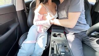 The Japanese student got fucked in the car by a teacher