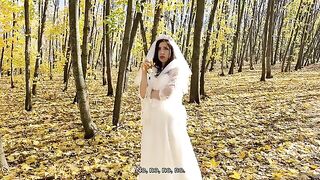 A white dress can be removed, but the main thing is to get a cock
