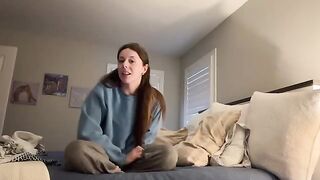 The girl was humping a pillow and her panties became wet