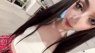 The after-school sex of the stepdaughter with her stepfather in POV style