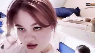 The train trip is the perfect place for a blowjob session