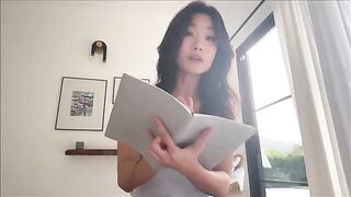 Asian step sister shares bed and gets intimate during study break