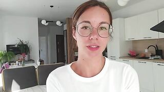 A girl has a discharge and talks dirty on camera