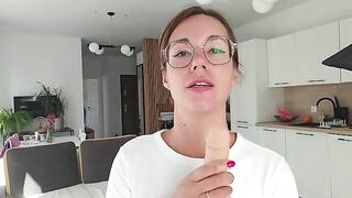 A girl has a discharge and talks dirty on camera
