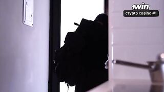 A woman with a huge ass is being robbed, but she doesn’t mind
