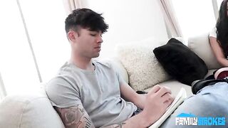 A girl showed the guy her skills in making a blowjob from the first view