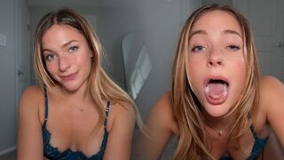 Girl swallow the dick of her boyfriend, slobbering all over it