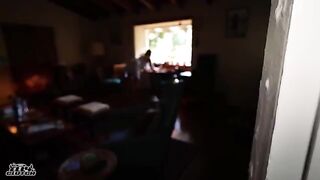 While grandparents are at the cottage, we have fun in the bedroom