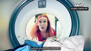 A young guy got a free sex session from a stuck washer