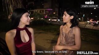 Two guys fucked the cute petite girl, and she loved it