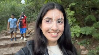 I had to strain my willpower and make cumshot on his face in public