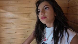 A stunning brunette is ready for some intense action