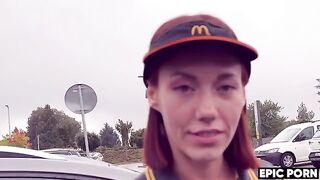 Man with huge cock fucks amateur in public places