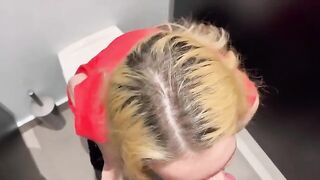 A man paid a hot girl to fuck her in the public toilet