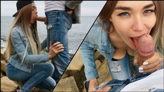 Blonde babe Veronika Charm gets banged on the beach