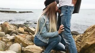 Blonde babe Veronika Charm gets banged on the beach