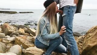Blonde babe Veronika Charm gets banged on the beach