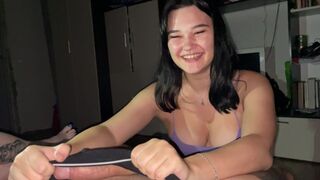 Girl agreed to spin the bottle and suck cock at a party