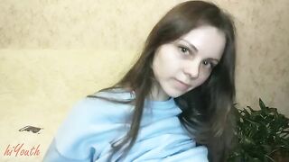A cute Russian schoolgirl tries solo sex for the first time