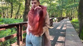Outdoor anal plug sex with a couple getting naughty