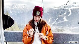 Naughty beauty got fucked in the mountain cableway