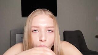 Barbie loves to suck huge cocks and get cum on her pretty face