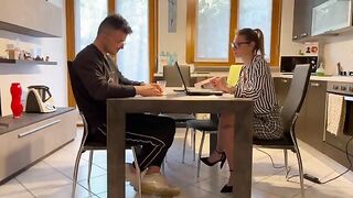 The consultant was seduced by her client and fucked in her office