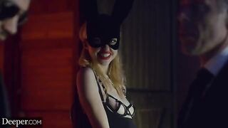Girl realizes her darkest fantasies with a threesome on Deeper