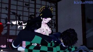 Tanjiro Kamado fucked Daki in a Japanese setting - Demon Slayer Hentai