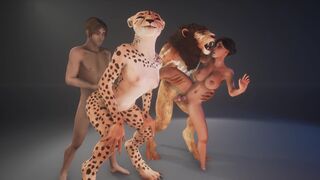Furry woman fucked by a huge penis of a monster